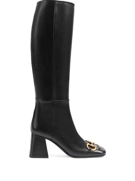 mens black gucci boots|gucci print thigh high boots.